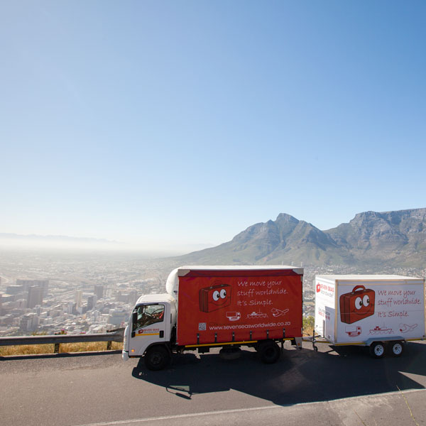 Seven Seas Worldwide's removal trucks driving through South Africa