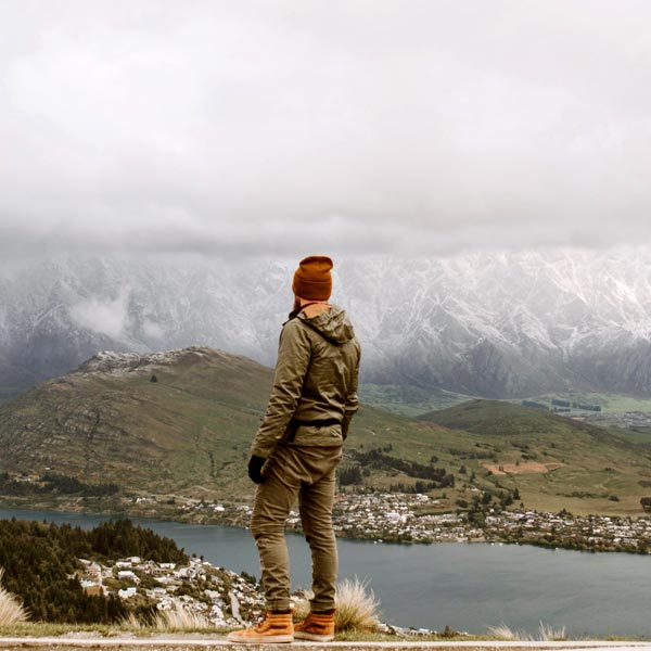 Man hiking in New Zealand